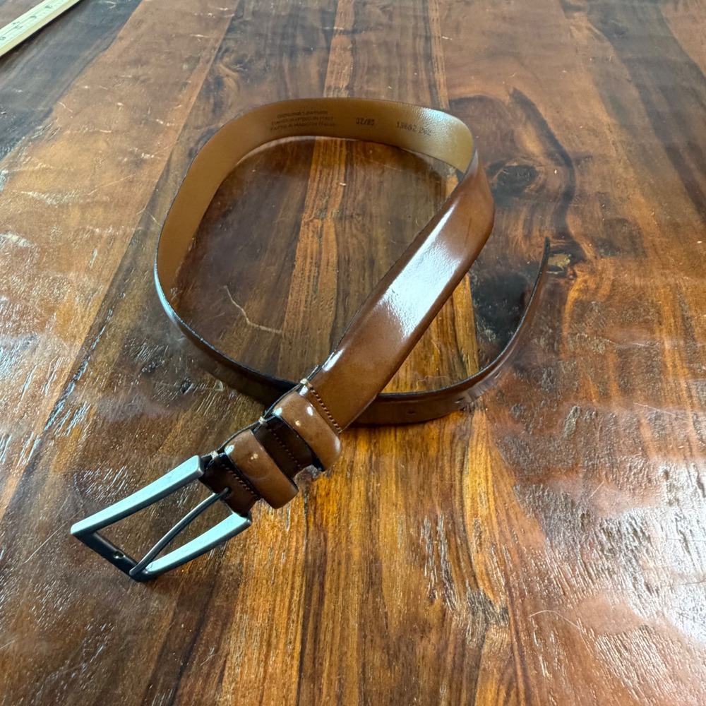 Handcrafted in Italy Mens Genuine Leather Belt Cognac Brown 32/80 13682 262